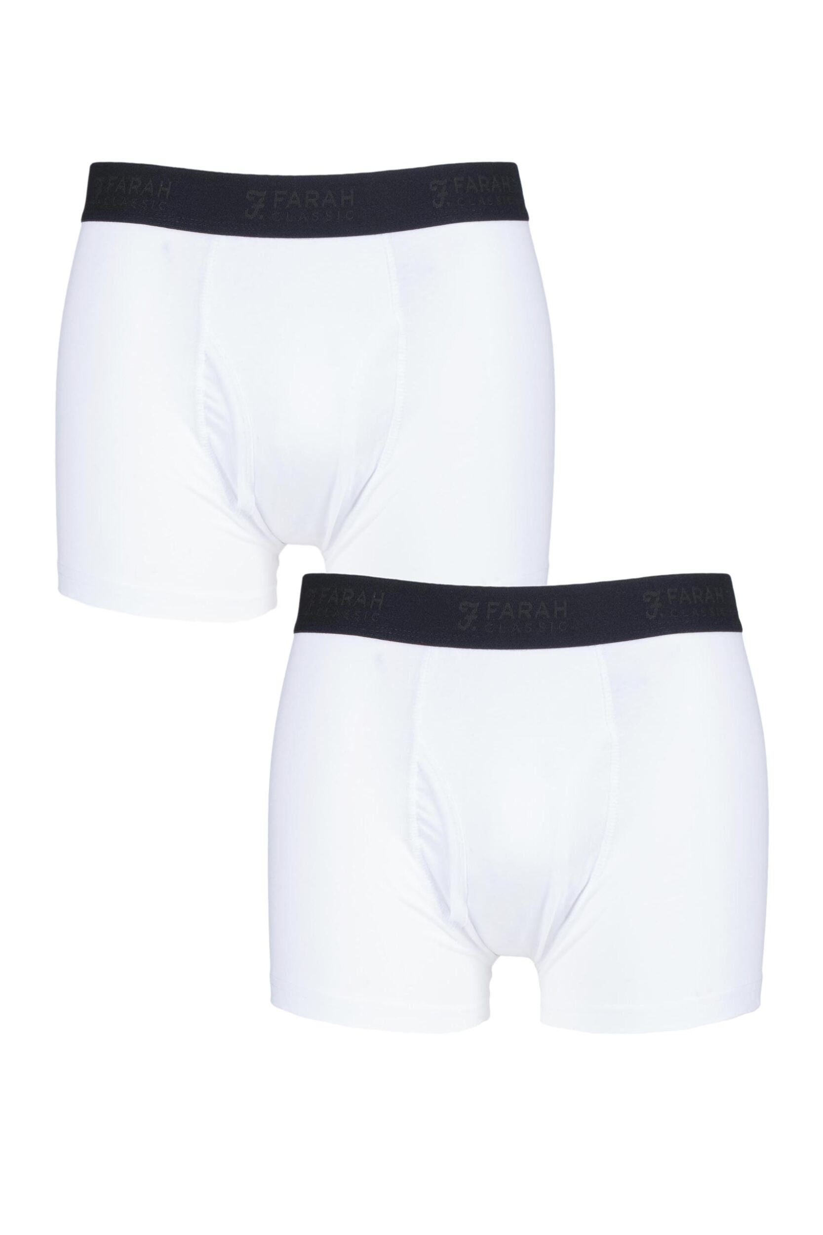 2 Pair White Plain Trunks Men's Extra Large - Farah