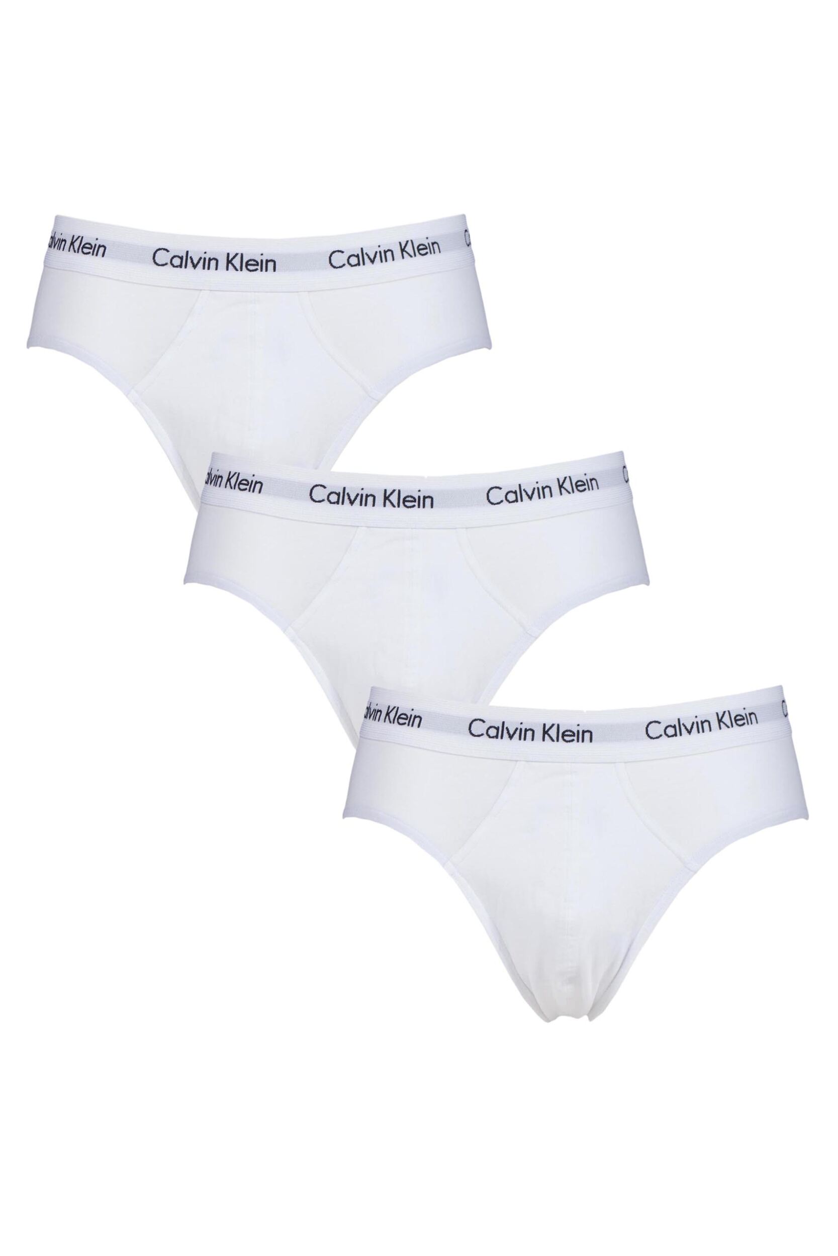 3 Pack White Cotton Stretch Hip Briefs Men's Extra Large - Calvin Klein