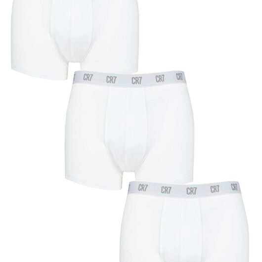 Mens 3 Pack CR7 Cotton Trunks White XX Large