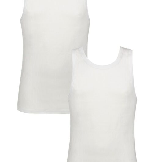 Mens 2 Pack Glenmuir 100% Combed Cotton Vest White XL