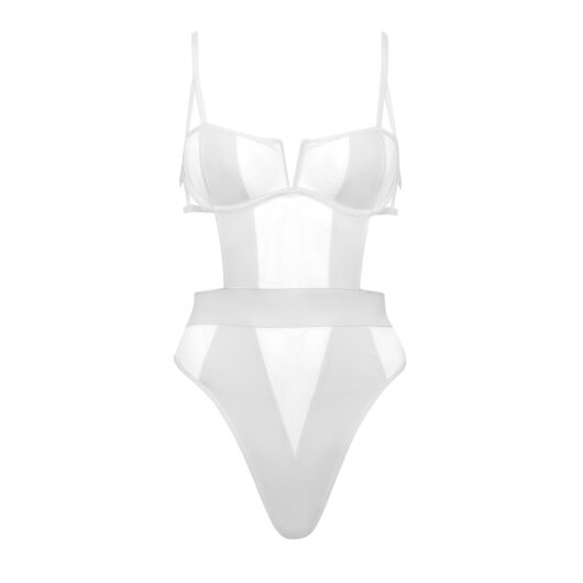 Bluebella Orla Sheer Mesh Bodysuit White - 30A