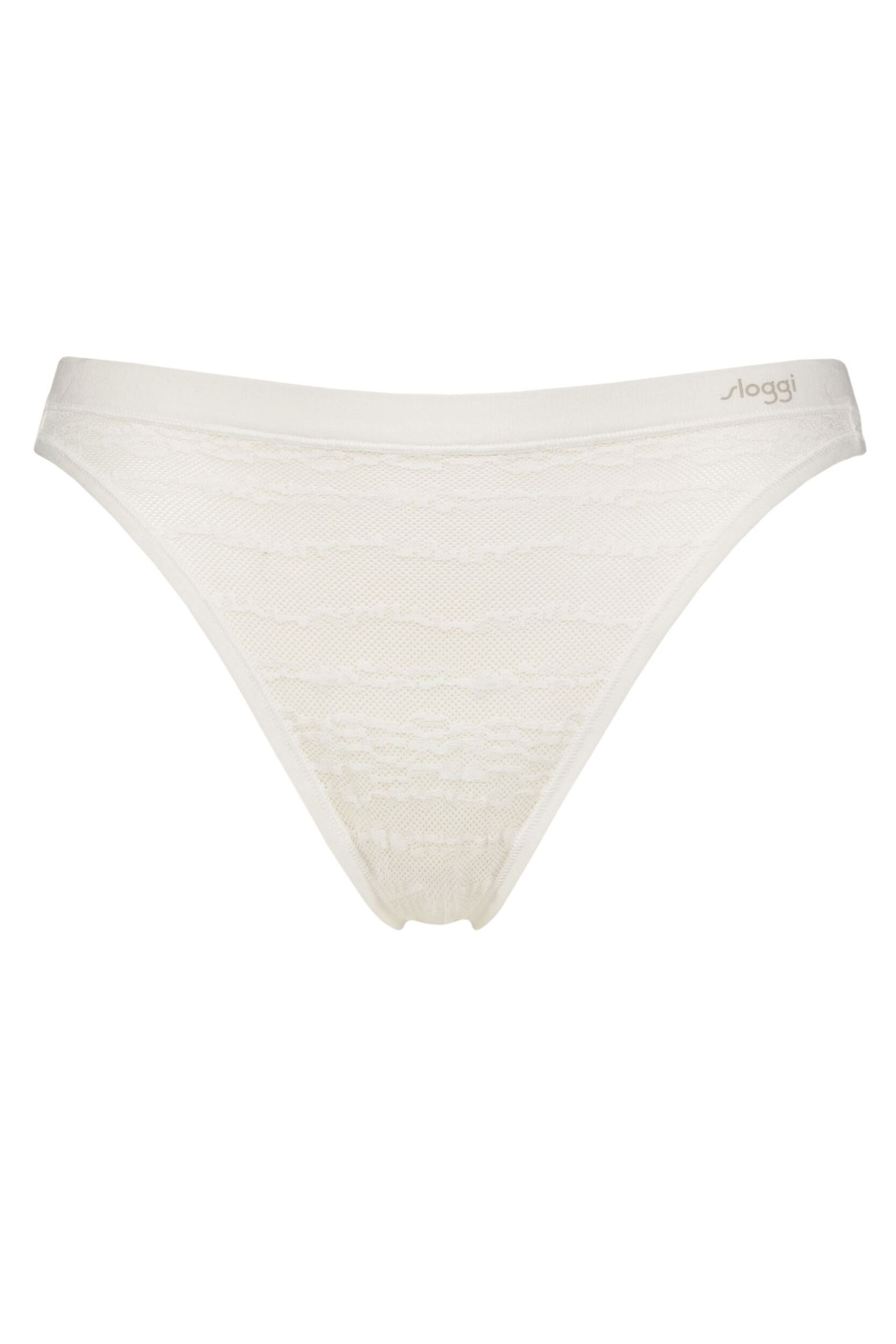 Womens 1 Pack Sloggi FREE evolve String Lace Thong Silk White L/XL