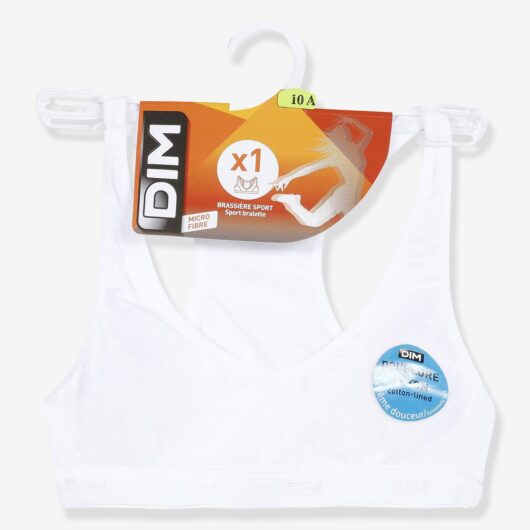 Pocket Micro Sports Bra for Girls white