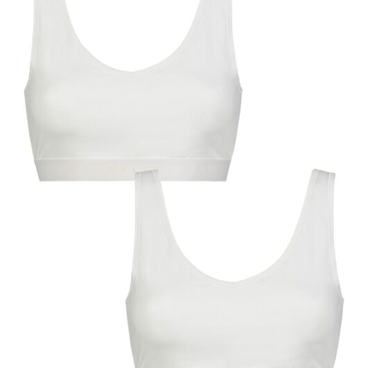 Women's 2 Pack Falke Daily Comfort Cotton Bralette White L