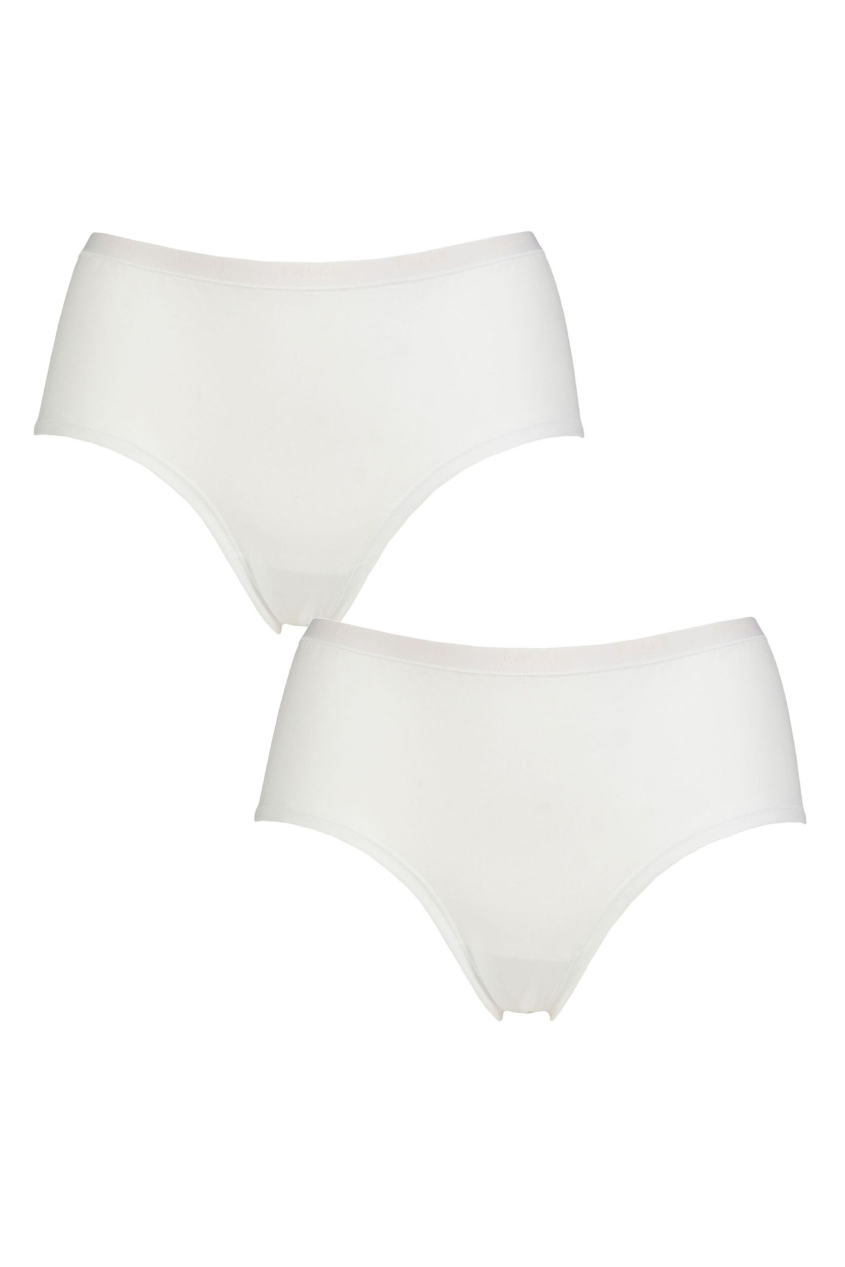 Women's 2 Pack Falke Daily Comfort Cotton Hipster Briefs White XXL