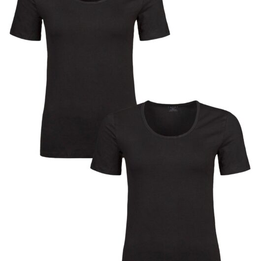 Women's 2 Pack Falke Daily Comfort Cotton T-Shirts Black XXL