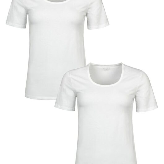 Women's 2 Pack Falke Daily Comfort Cotton T-Shirts White Extra Large