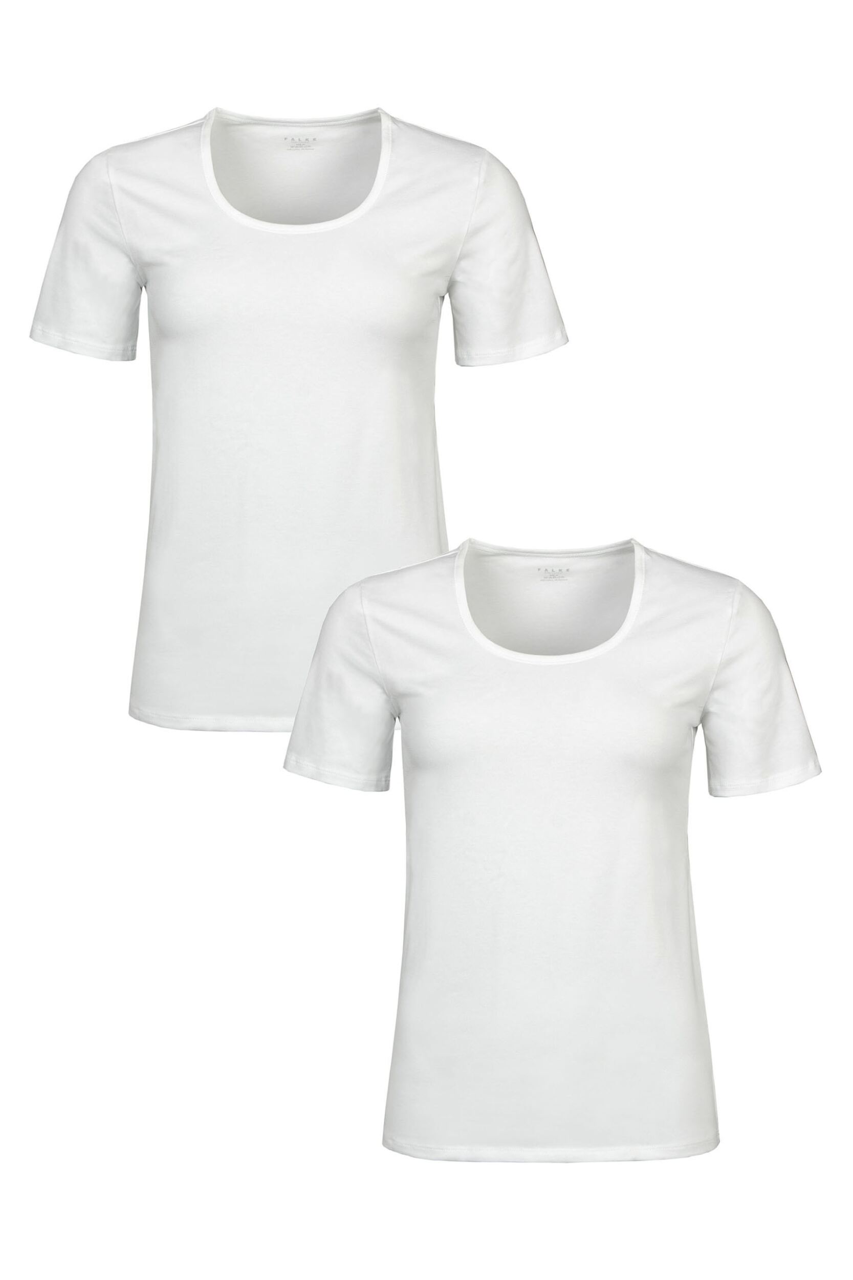 Women's 2 Pack Falke Daily Comfort Cotton T-Shirts White Large