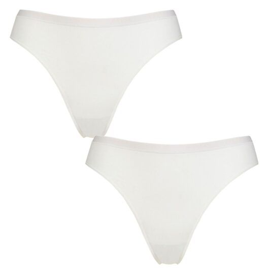 Women's 2 Pack Falke Daily Comfort Cotton Thongs White Extra Small
