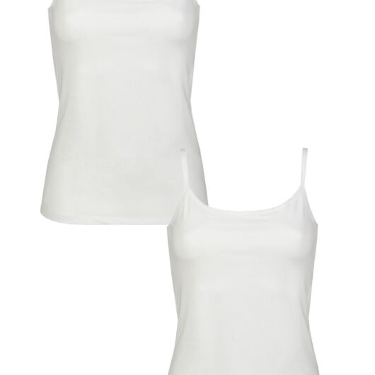 Women's 2 Pack Falke Daily Comfort Cotton Vest Top White Medium