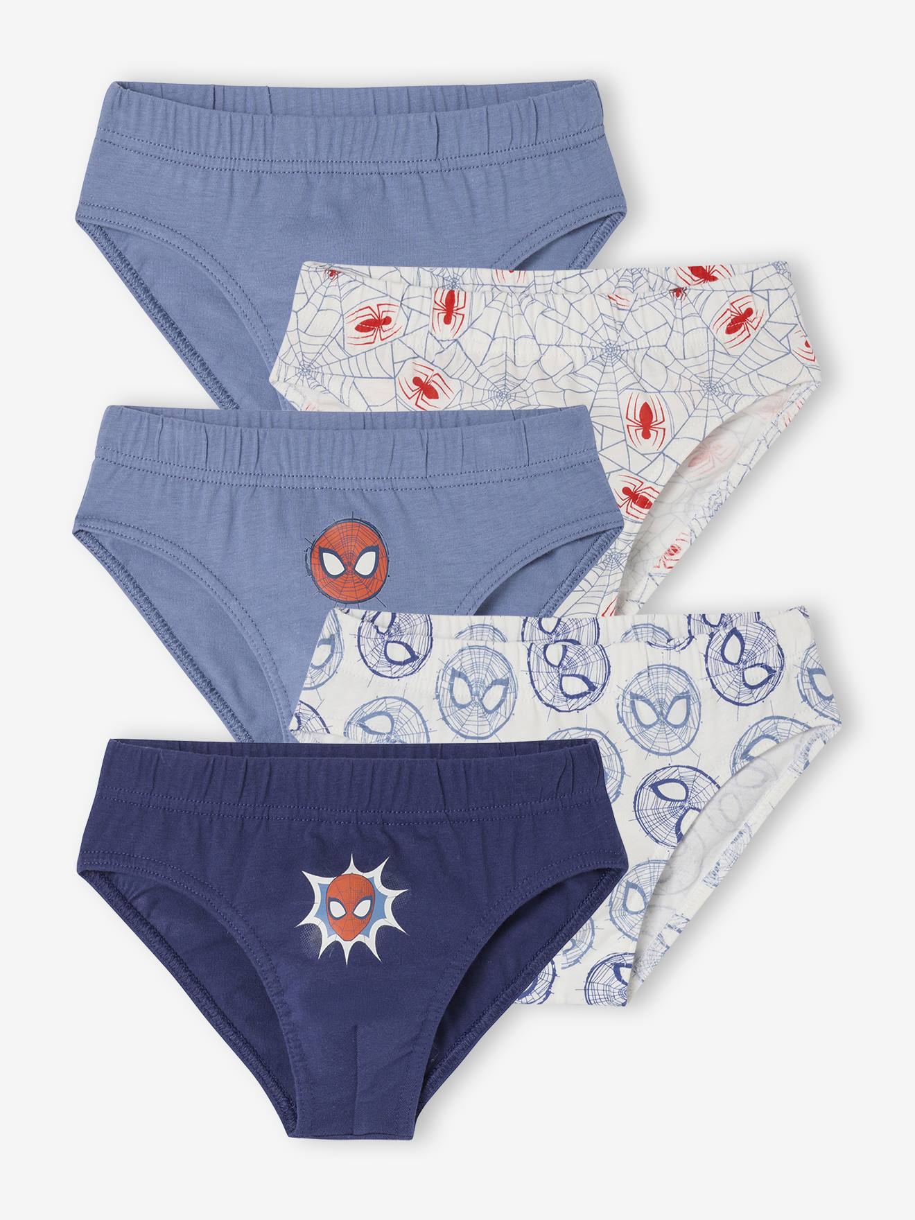 Pack of 5 Spider-Man Briefs for Boys chambray blue