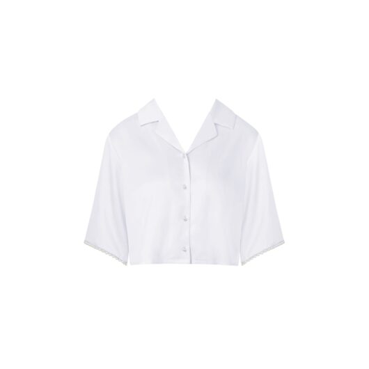 Bluebella Pearl Luxury Satin Shirt White/Pearl - 10