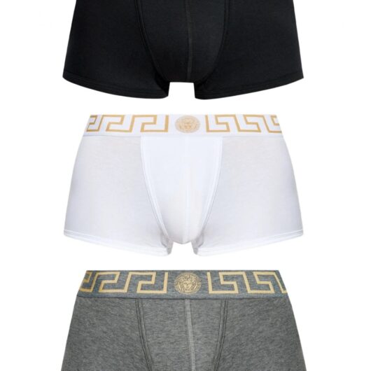 VERSACE 3 PACK GRECCA BOXERS Size: 6, colour: VARIOUS