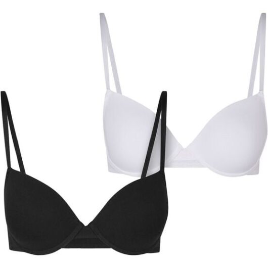 Urban Classics Ladies' Basic Cotton Bra (2-pack) Bra black white